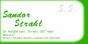 sandor strahl business card